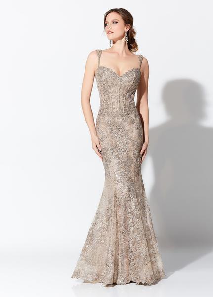 Montage, Ivonne D by Mon Cheri - 119D41 Lace Corset Mermaid Gown In Neutral
