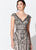 Montage, Ivonne D by Mon Cheri - 119D42W Bead Embellished V-Neck Gown In Gray and Neutral