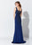 Montage, Ivonne D by Mon Cheri - 119D44W Bead Embellished V-Neck Gown In Blue