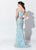 Mon Cheri - Ivonne D for Mon Cheri - Appliqued Off-Shoulder Gown 119D45 In Blue