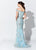 Montage, Ivonne D by Mon Cheri - 119D45 Appliqued Off-Shoulder Gown In Blue