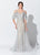 Montage, Ivonne D by Mon Cheri - 119D46 Beaded Cold Shoulder Gown In Silver and Nude