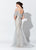 Montage, Ivonne D by Mon Cheri - 119D46 Beaded Cold Shoulder Gown In Silver and Nude