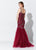 Montage, Ivonne D by Mon Cheri - 119D49 Beaded V-neck Trumpet Dress In Red
