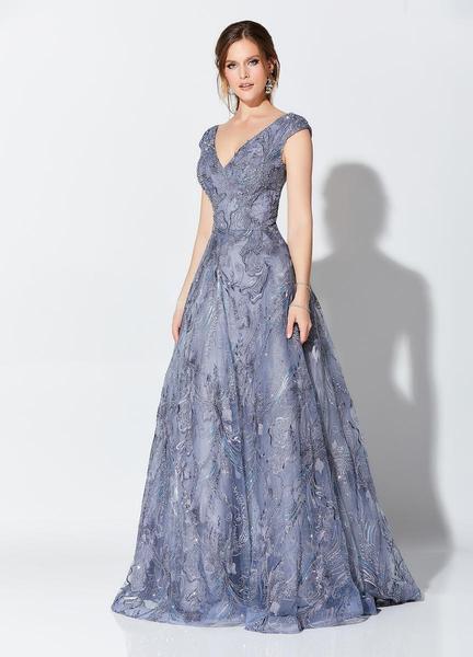 Montage, Ivonne D by Mon Cheri - 119D50 Embroidered Tulle Ballgown In Blue
