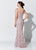Montage, Ivonne D by Mon Cheri - 119D52 Embroidered Feathered Dress In Pink and Blue