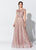 Montage, Ivonne D by Mon Cheri - 119D53W Sequined Bateau A-line Dress In Pink and Neutral