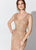 Montage, Ivonne D by Mon Cheri - 119D54 Beaded Lace Deep V-neck Dress In Gold