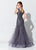 Montage, Ivonne D by Mon Cheri - 119D55 Lace Appliqued Trumpet Gown In Gray