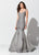 Montage, Ivonne D by Mon Cheri - 119D58 Appliqued Trumpet Gown  In Gray