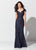 Montage, Ivonne D by Mon Cheri - 119D59W Plunging Sweetheart Dress In Blue
