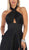 May Queen - MQ1631 Cross Halter A-line Dress With Train In Black