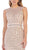 May Queen - MQ1606 Sequined Lattice Sheer Sheath Gown In Nude