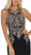 May Queen - MQ1629 Gold Appliqued Illusion Jewel Long Gown In Black and Gold
