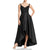 Adrianna Papell - AP1E203192 Wide V-Neck Pleated A-Line High Low Dress In Black