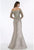 Gia Franco - 12000 Beaded Lace Appliqued High Slit Gown In Silver