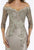 Gia Franco - 12000 Beaded Lace Appliqued High Slit Gown In Silver