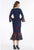 Gia Franco - 12003 Embroidered Long Bell Sleeve Trumpet Dress In Blue