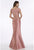 Gia Franco - 12005 Tiered Off-Shoulder Lace Appliqued Dress In Pink