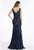 Gia Franco - 12007 Adorned Floral Lace Trumpet Gown In Blue
