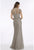 Gia Franco - 12008 Embroidered Queen Anne Trumpet Dress In Silver