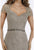 Gia Franco - 12008 Embroidered Queen Anne Trumpet Dress In Silver
