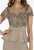 Gia Franco - 12009 Sequined Peplum Gown with Slit In Brown