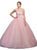 Dancing Queen - 1201 Sleeveless Embellished V-neck Quinceanera Ballgown in Pink