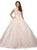 Dancing Queen - 1201 Sleeveless Embellished V-neck Quinceanera Ballgown in Nude