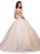 Dancing Queen - 1201 Sleeveless Embellished V-neck Quinceanera Ballgown in Nude