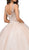 Dancing Queen - 1201 Sleeveless Embellished V-neck Quinceanera Ballgown in Nude