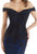 Gia Franco - 12011 Off Shoulder Contrasting Lace Trumpet Gown In Blue