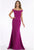 Gia Franco - 12012 Pleated Off-Shoulder Trumpet Dress With Train In Purple