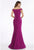 Gia Franco - 12012 Pleated Off-Shoulder Trumpet Dress With Train In Purple