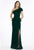 Gia Franco - 12015 Ruffled Asymmetric One-Shoulder Sheath Gown In Green