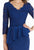 Gia Franco - 12018 Embroidered Quarter Length Sleeve Dress In Blue