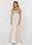 Ashley Lauren - 1201 Trumpet Evening Dress with Pewter Accents in Neutral