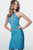 Jovani - 1202 Glitter Fabric Halter Sheath Dress In Blue
