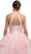Dancing Queen - 1202 Embellished Halter Neck Quinceanera Ballgown In Pink