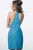 Jovani - 1202 Glitter Fabric Halter Sheath Dress In Blue