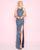 Mac Duggal - 1202L High Jewel Sequined Cutout Sheath Gown In Neutral and Gold