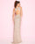 Mac Duggal - 1202L High Jewel Sequined Cutout Sheath Gown In Neutral and Gold