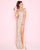 Mac Duggal - 1202L High Jewel Sequined Cutout Sheath Gown In Neutral and Gold