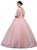 Dancing Queen - 1203 Sheer Butterfly Sleeve Embellished Sweetheart Quinceanera Ballgown In Pink