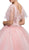 Dancing Queen - 1203 Sheer Butterfly Sleeve Embellished Sweetheart Quinceanera Ballgown In Pink