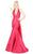Mac Duggal Flash - 12032L Halter Neck Mermaid Taffeta Evening Gown in Pink