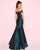Mac Duggal - 12036L Folded Off Shoulder Taffeta Trumpet Gown In Blue and Green