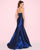 Mac Duggal - 12038L Strapless Folded Straight-Across Trumpet Skirt In Blue