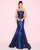 Mac Duggal - 12038L Strapless Folded Straight-Across Trumpet Skirt In Blue