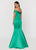 Ashley Lauren - 1204 One Shoulder Satin Evening Dress in Green